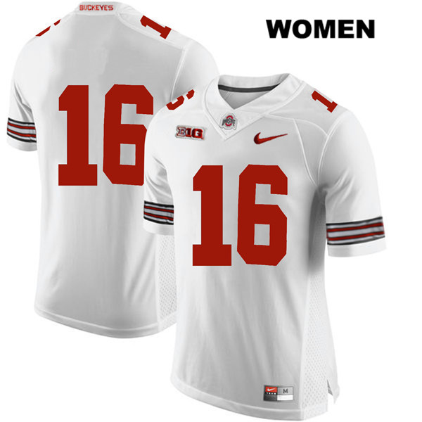 Ohio State Buckeyes Women's Cameron Brown #16 White Authentic Nike No Name College NCAA Stitched Football Jersey FU19I64OH